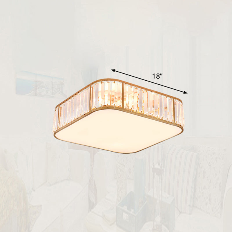 Minimalist Crystal Flush Mount Ceiling Light For Bedroom Gold / 18