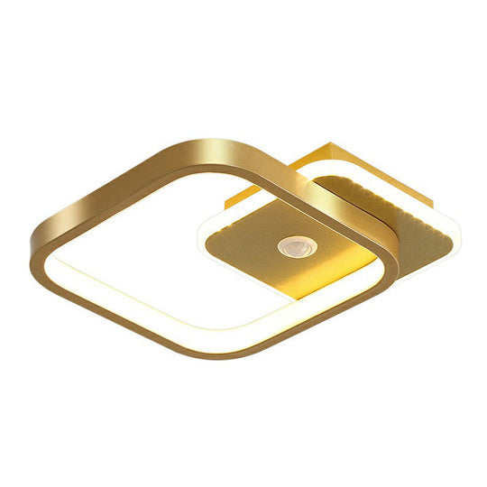 Sleek Geometric Led Ceiling Light - Minimalist Metal Flush Mount Fixture For Corridors