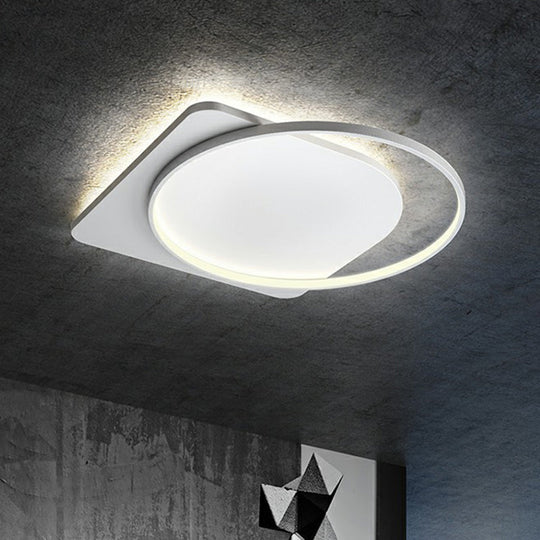 Sleek Acrylic Loop Ceiling Lamp: Simplicity Meets Led Flush - Mount Light Fixture For Aisles