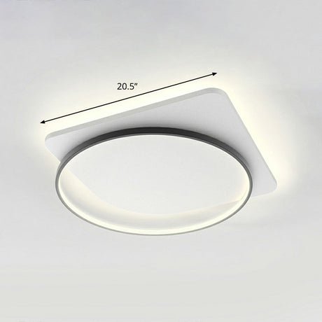 Sleek Acrylic Loop Ceiling Lamp: Simplicity Meets Led Flush-Mount Light Fixture For Aisles Black /