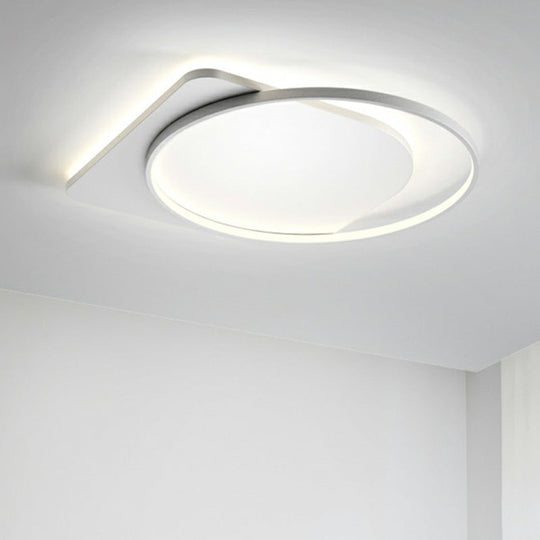 Sleek Acrylic Loop Ceiling Lamp: Simplicity Meets Led Flush - Mount Light Fixture For Aisles
