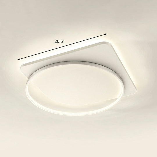 Sleek Acrylic Loop Ceiling Lamp: Simplicity Meets Led Flush - Mount Light Fixture For Aisles White