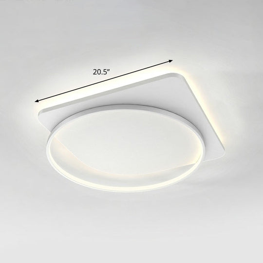 Sleek Acrylic Loop Ceiling Lamp: Simplicity Meets Led Flush - Mount Light Fixture For Aisles White