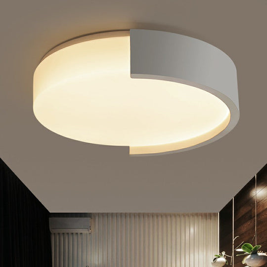 Minimalist Led Ceiling Light For Bedrooms - Round White Flush Mount
