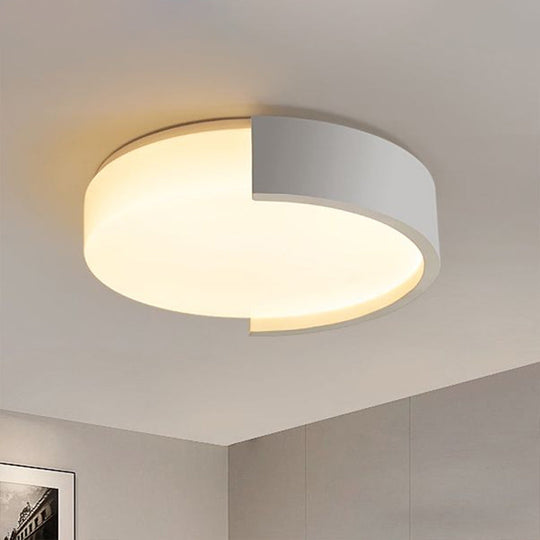 Minimalist Led Ceiling Light For Bedrooms - Round White Flush Mount