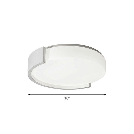 Led Acrylic Ceiling Light: Sleek Flush-Mount Fixture For Bedrooms White / 16