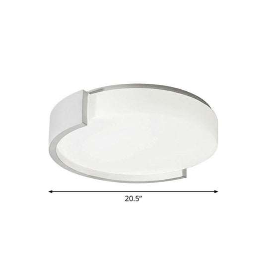 Led Acrylic Ceiling Light: Sleek Flush-Mount Fixture For Bedrooms White / 20.5