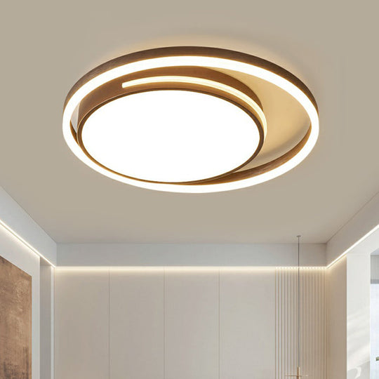 Nordic Led Flush Mount Lamp In White For Modern Corridors