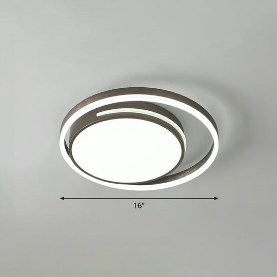 Nordic Led Flush Mount Lamp In White For Modern Corridors / 16
