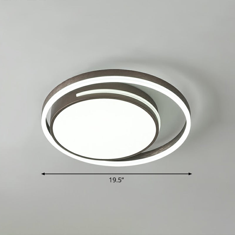 Nordic Led Flush Mount Lamp In White For Modern Corridors / 19.5