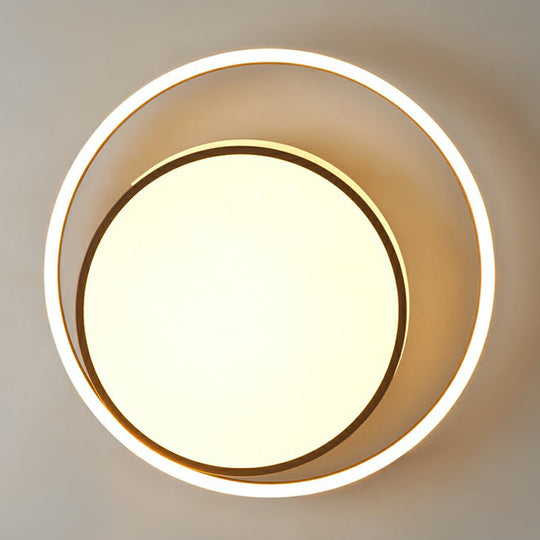 Nordic Led Flush Mount Lamp In White For Modern Corridors