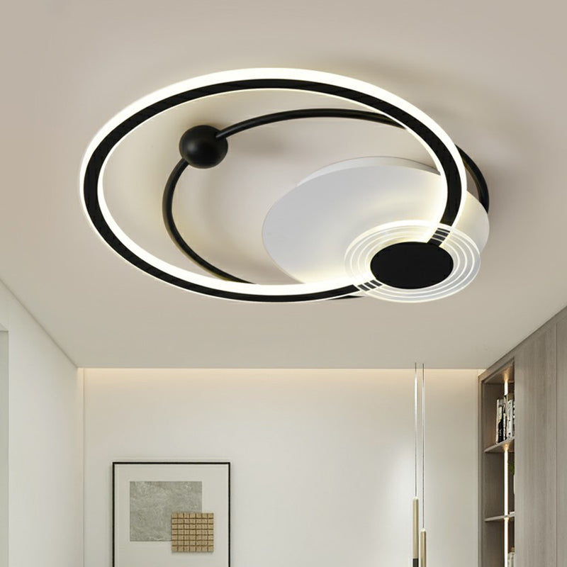 Sleek Acrylic Flush Mount Led Ceiling Light For Bedroom With Loop Design
