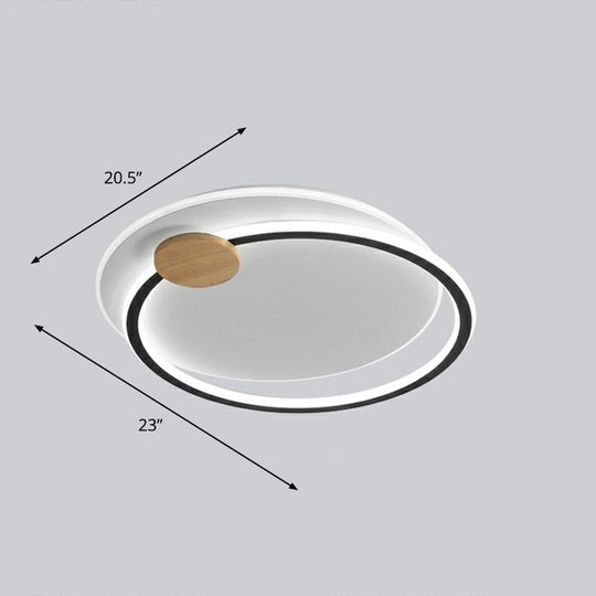 Nordic Style Led Ceiling Mount Light Fixture - Big O Flush Lighting For Bedrooms With Acrylic