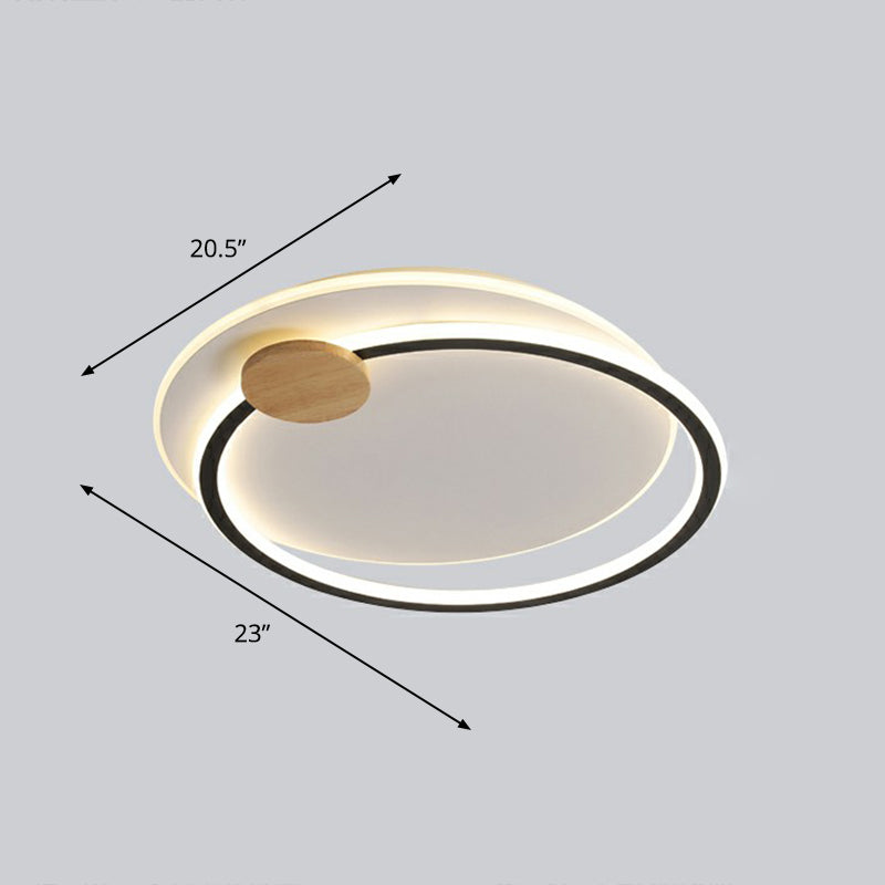 Nordic Style Led Ceiling Mount Light Fixture - Big O Flush Lighting For Bedrooms With Acrylic