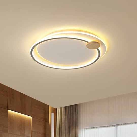Nordic Style Led Ceiling Mount Light Fixture - Big O Flush Lighting For Bedrooms With Acrylic Design