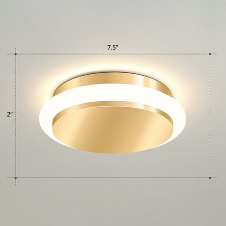 Modern Gold Acrylic Led Ceiling Mount Light - Geometric Foyer Flushmount / Remote Control Stepless
