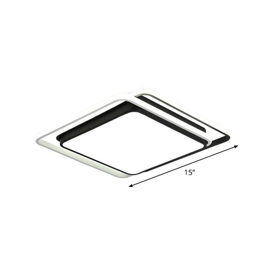 Nordic Geometric Led Flush Mount Ceiling Light With Acrylic Shade For Bedroom Black / Third Gear