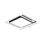 Nordic Geometric Led Flush Mount Ceiling Light With Acrylic Shade For Bedroom Black / Remote Control