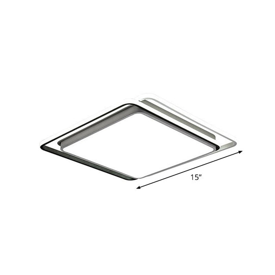 Nordic Geometric Led Flush Mount Ceiling Light With Acrylic Shade For Bedroom White / Third Gear