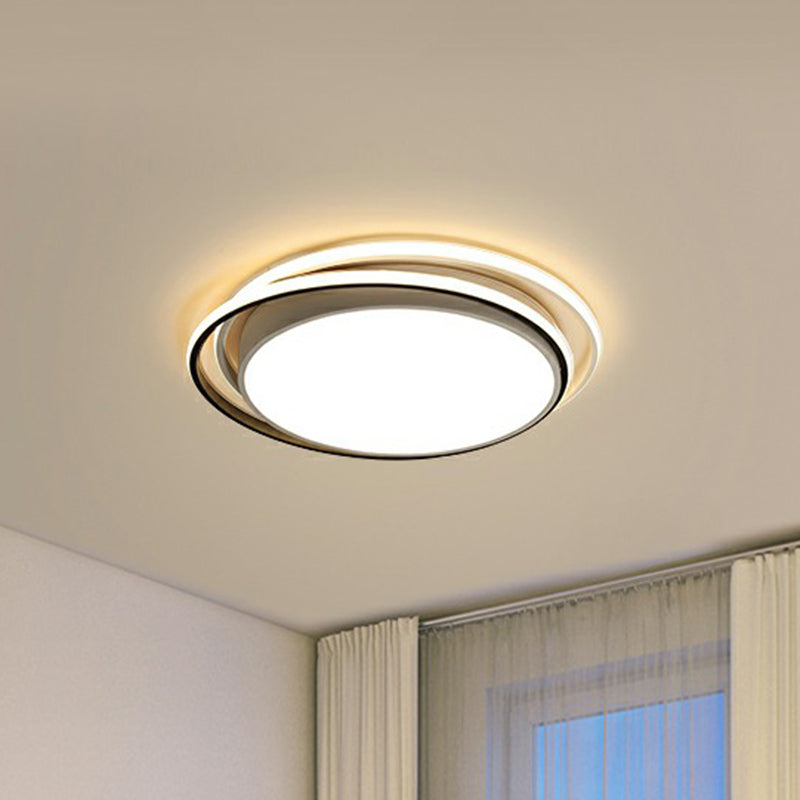 Nordic Geometric Led Flush Mount Ceiling Light With Acrylic Shade For Bedroom