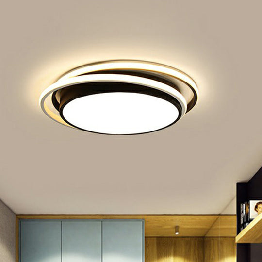 Nordic Geometric Led Flush Mount Ceiling Light With Acrylic Shade For Bedroom