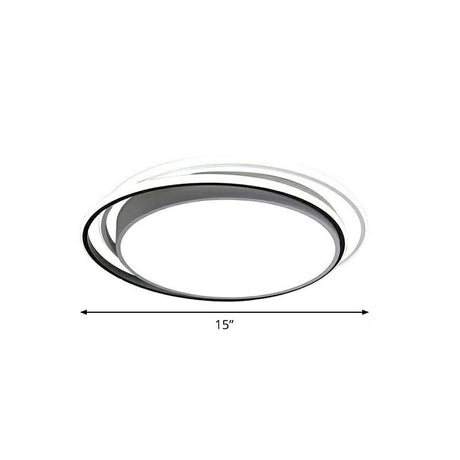 Nordic Geometric Led Flush Mount Ceiling Light With Acrylic Shade For Bedroom White / Remote Control