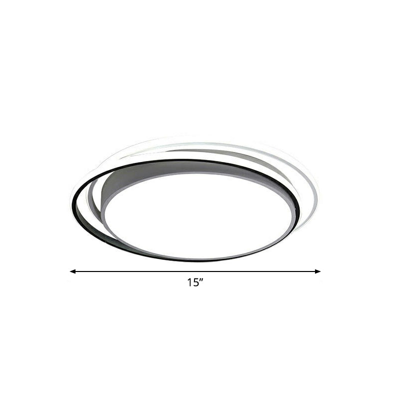 Nordic Geometric Led Flush Mount Ceiling Light With Acrylic Shade For Bedroom White / Round