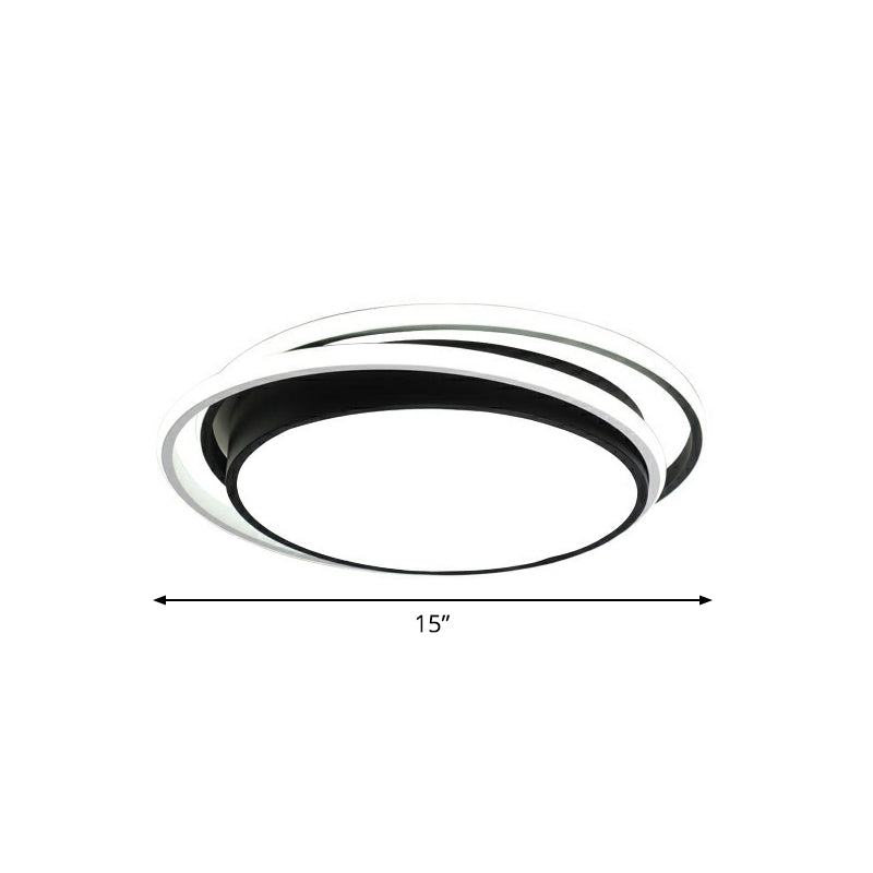 Nordic Geometric Led Flush Mount Ceiling Light With Acrylic Shade For Bedroom Black / Third Gear
