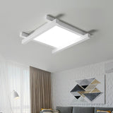 Japanese Checkerboard Acrylic Ceiling Lamp With Led Flush Mount Design For Lounge