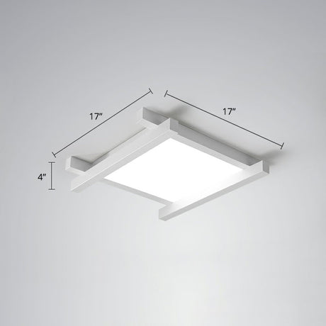 Japanese Checkerboard Acrylic Ceiling Lamp With Led Flush Mount Design For Lounge White / 17