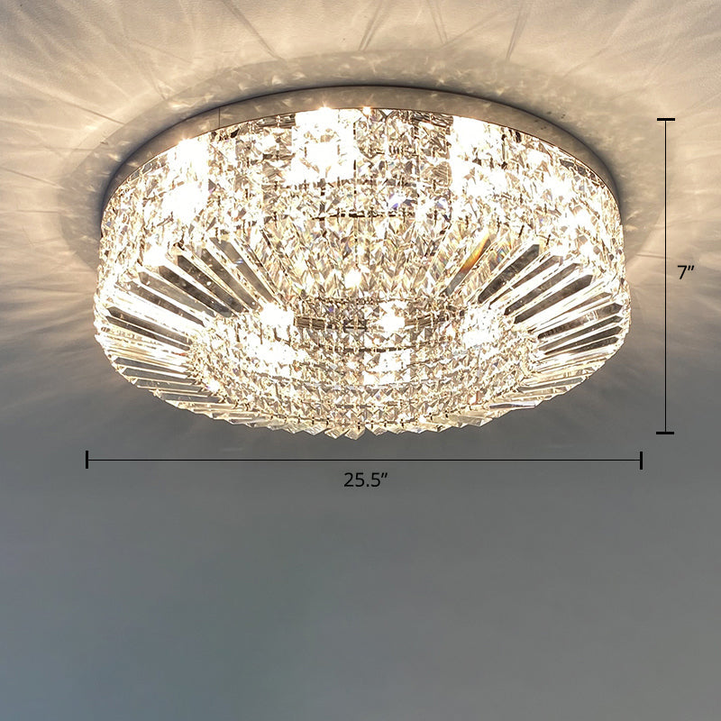 Crystal Loop Shaped Ceiling Light - Simple Style Flush Mount Fixture For Bedroom Silver / 25.5’