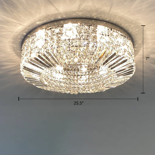 Crystal Loop Shaped Ceiling Light - Simple Style Flush Mount Fixture For Bedroom Silver / 25.5