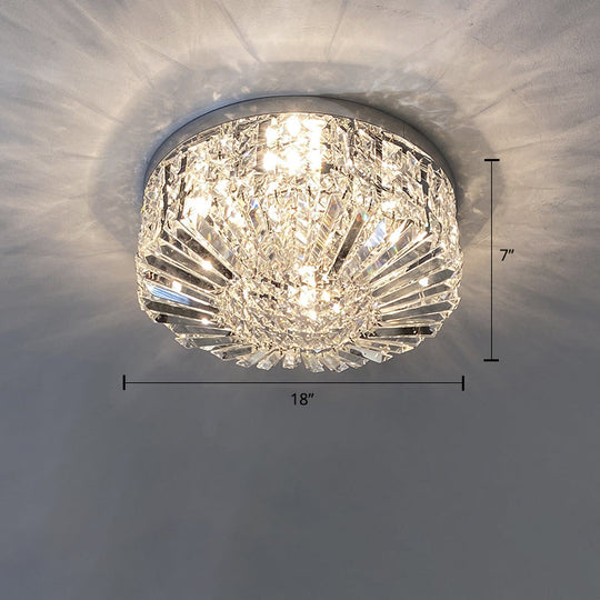 Crystal Loop Shaped Ceiling Light - Simple Style Flush Mount Fixture For Bedroom Silver / 18