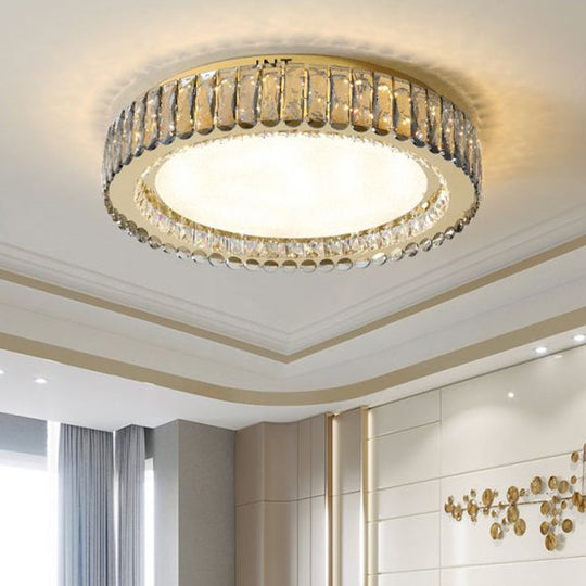 Minimalist Crystal Clear Geometric Flush Mount Ceiling Light For Bedroom