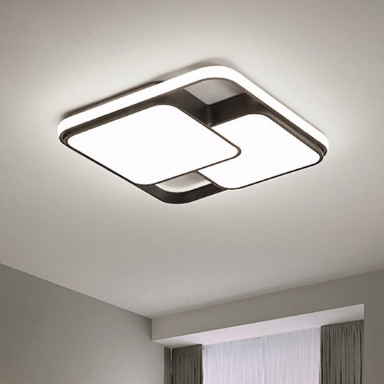Nordic Acrylic Led Flush - Mount Ceiling Light For Bedrooms - Overlapping Style