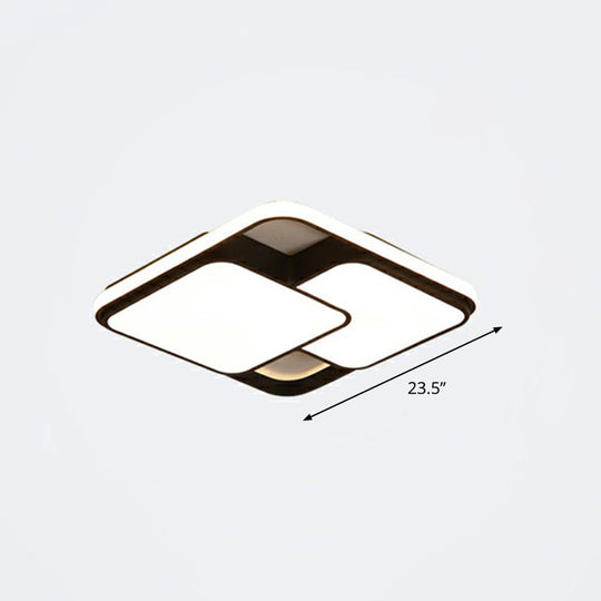 Nordic Acrylic Led Flush-Mount Ceiling Light For Bedrooms - Overlapping Style Black / 23.5 Remote