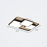 Nordic Acrylic Led Flush-Mount Ceiling Light For Bedrooms - Overlapping Style Black / 31.5 Warm