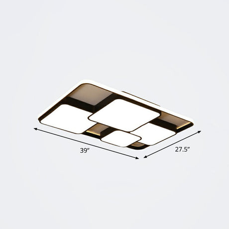 Nordic Acrylic Led Flush-Mount Ceiling Light For Bedrooms - Overlapping Style Black / 39 Warm