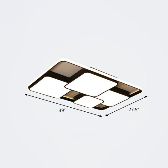 Nordic Acrylic Led Flush-Mount Ceiling Light For Bedrooms - Overlapping Style Black / 39 Warm