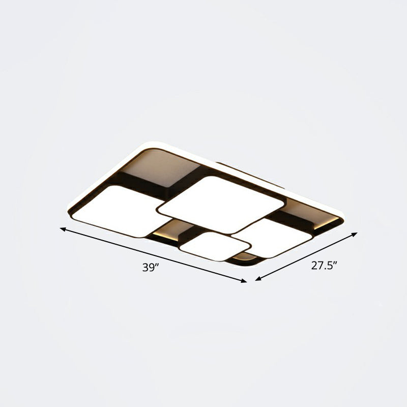Nordic Acrylic Led Flush - Mount Ceiling Light For Bedrooms - Overlapping Style Black / 39’