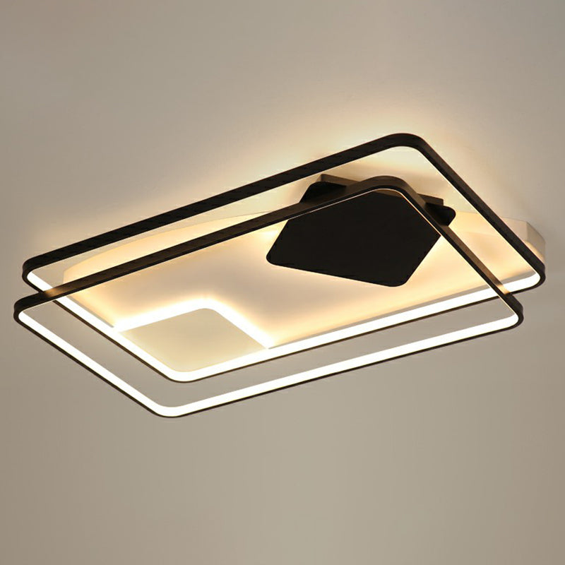 Black Led Flush Mount Ceiling Light For Modern Living Rooms / 43 White