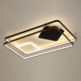 Black Led Flush Mount Ceiling Light For Modern Living Rooms / 35.5 Third Gear