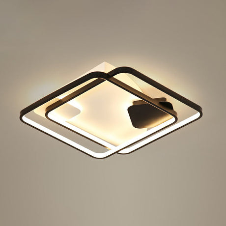 Black Led Flush Mount Ceiling Light For Modern Living Rooms / 18 Third Gear