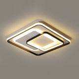 Modern Led Ceiling Lamp - Black Flush-Mount Light Fixture With Acrylic Shade / 20.5 Third Gear