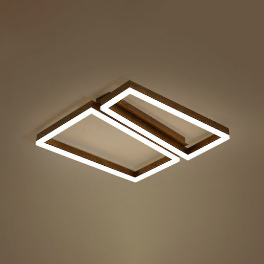 Sleek Metal Led Ceiling Light In Coffee Finish For Living Room / 18’