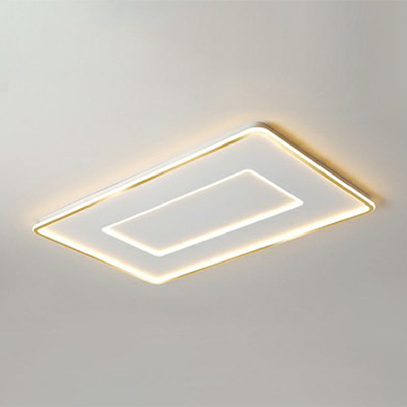 Ultra Thin Acrylic Flush Mount Ceiling Light - Simplicity White Led Lamp For Bedroom / 43 Remote