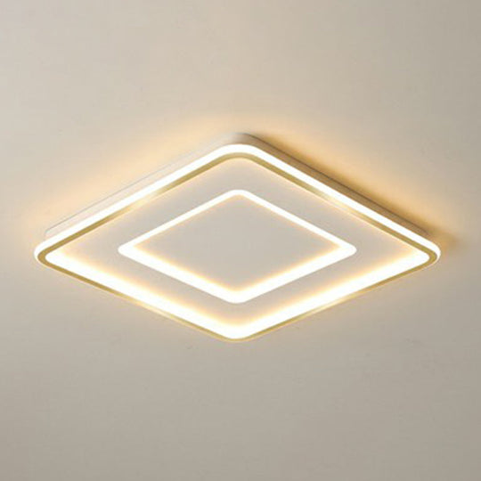 Ultra Thin Acrylic Flush Mount Ceiling Light - Simplicity White Led Lamp For Bedroom / 20.5 Remote
