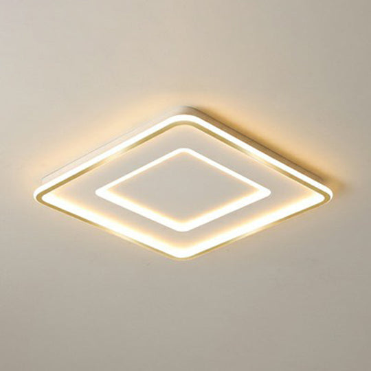 Ultra Thin Acrylic Flush Mount Ceiling Light - Simplicity White Led Lamp For Bedroom / 16.5’