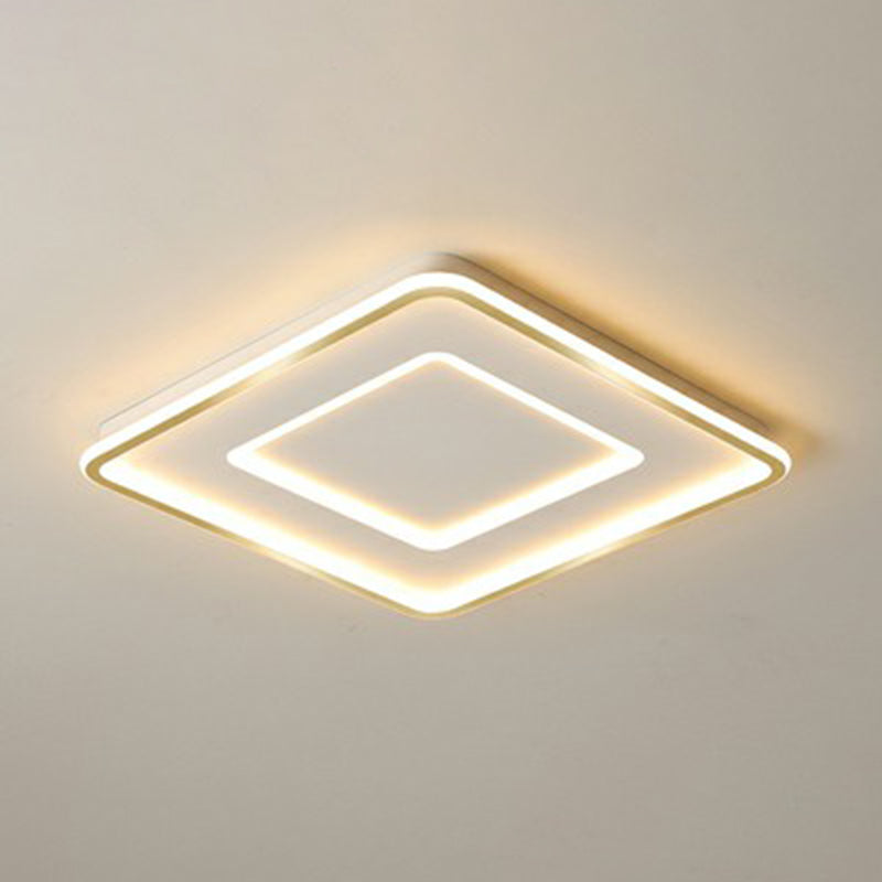 Ultra Thin Acrylic Flush Mount Ceiling Light - Simplicity White Led Lamp For Bedroom / 16.5 Third