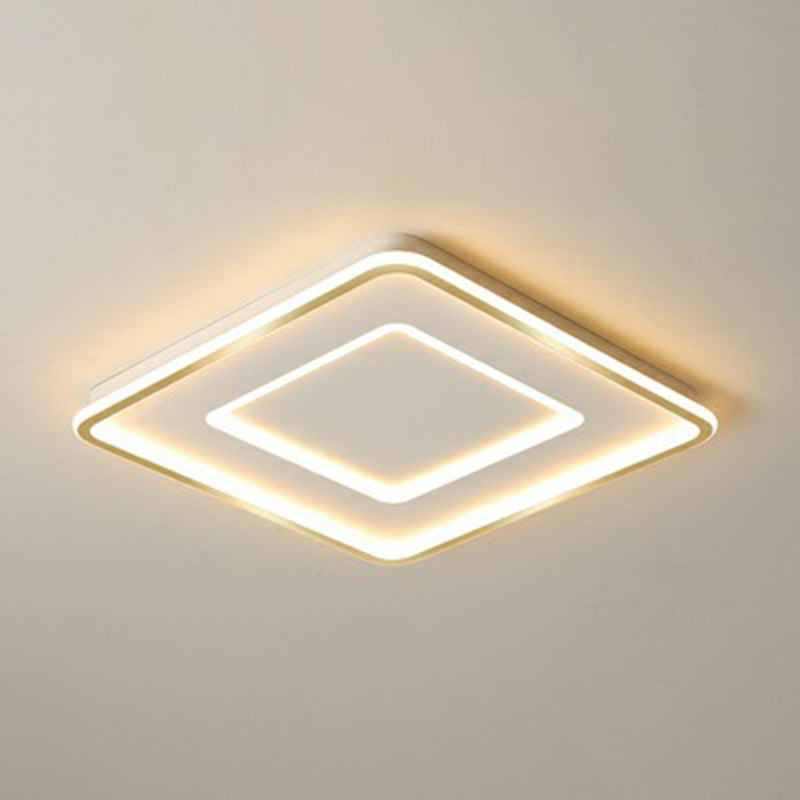 Ultra Thin Acrylic Flush Mount Ceiling Light - Simplicity White Led Lamp For Bedroom / 16.5 Remote